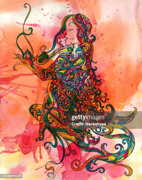 goddess paint - alchemy stock illustrations