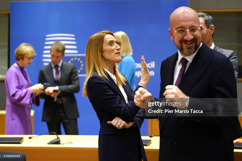 EU Leaders Discuss Middle East Situation At Brussels Summit