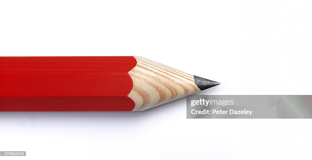 Red pencil with copy space