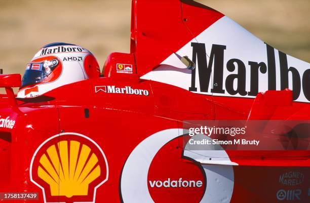 Rubens Barrichello of Brazil and the Ferrari team in action during pre-season testing at the Circuit Ricardo Tormo on February 1st, 2003 in Valencia,...