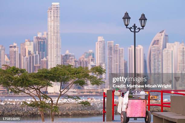 a vendor sells ice cream on the boardwalk - panama food stock pictures, royalty-free photos & images