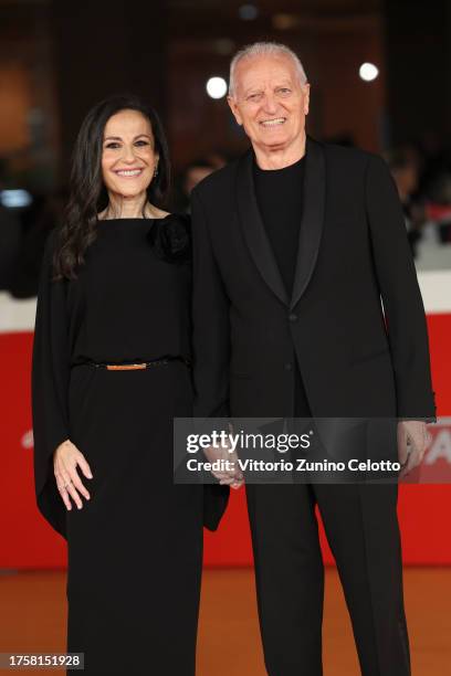 Francesca De Stefano and Santo Versace attend a red carpet for the movie "Gonzo Girl" during the 18th Rome Film Festival at Auditorium Parco Della...