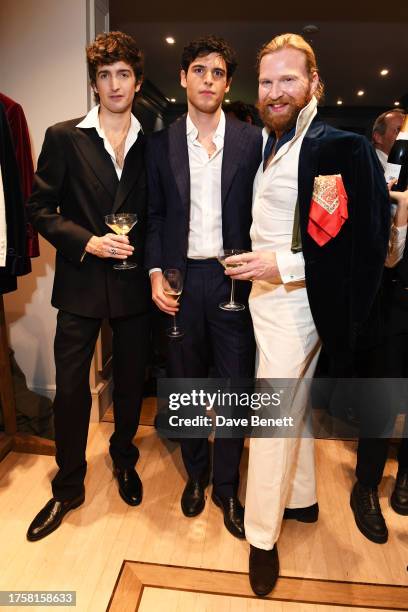 Max Hurd, Eduardo Nappi and Henry Conway attend a party to celebrate Country Life magazine's annual 'Gentleman's Life' supplement at New & Lingwood...