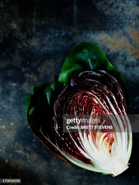 radicchio, cross section - radicchio stock pictures, royalty-free photos & images