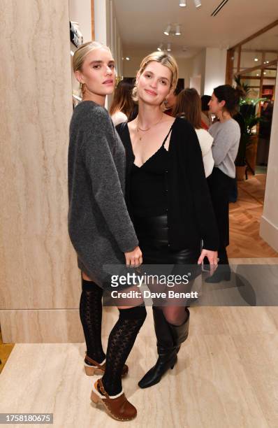 Tigerlily Taylor and Pixie Geldof attend a VIP cocktail event celebrating the opening of Sezane's largest Flagship store on November 1, 2023 in...