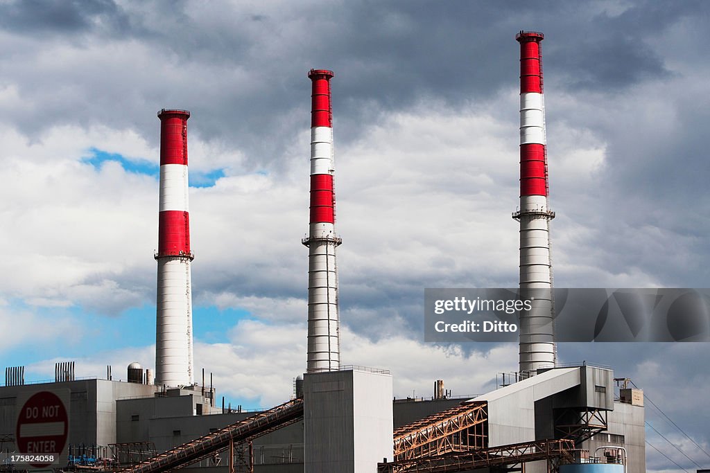 Smoke stacks of power plant