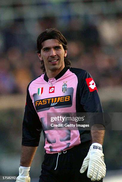 Gianluigi Buffon of Juventus in action during the Serie A match between Atalanta and Juventus, played at the Azzurri d'Italia Stadium, Bergamo, Italy...