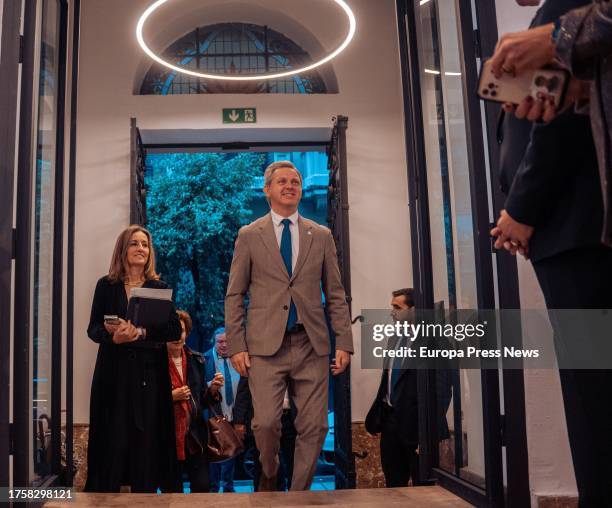 The Acting Minister of Health, Jose Miñones, on his arrival at the VII Young Researchers Awards ceremony, at the Espacio Larra, on 26 October, 2023...