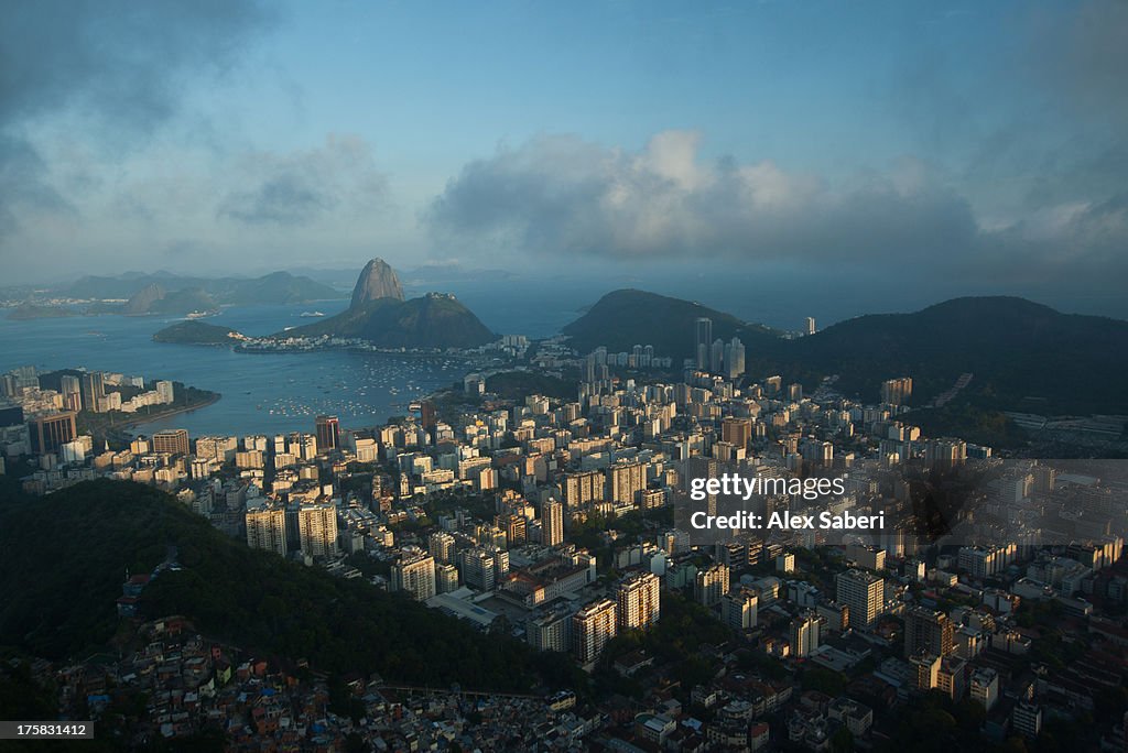 Sunset over Botafogo and Sugar Loaf mountain.