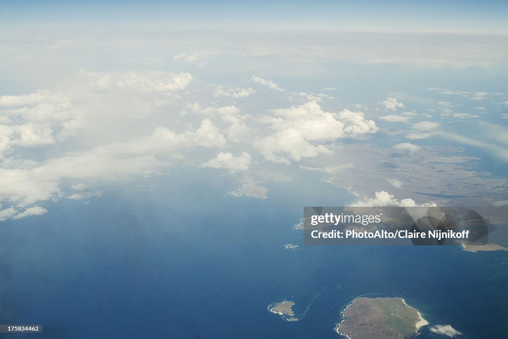 Aerial view aboard a passenger aircraft