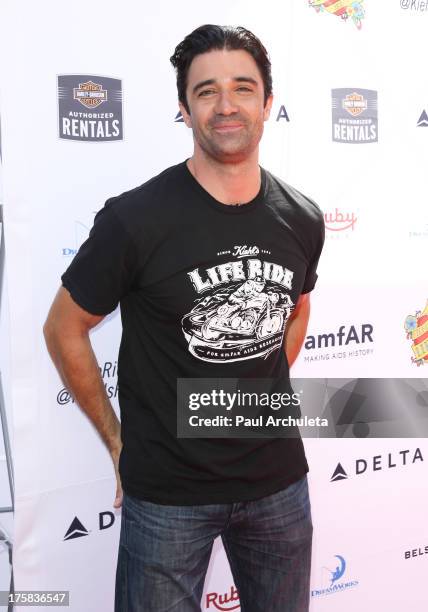 Actor Gilles Marini attends the 4th annual Kiehl's LifeRide for amfAR at The Grove on August 8, 2013 in Los Angeles, California.