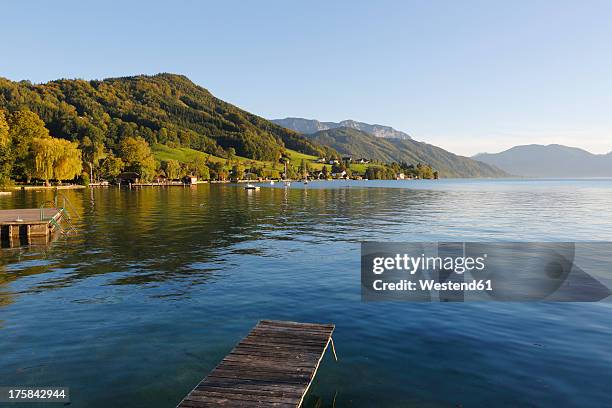 austria, upper austria, weyregg, view of lake attersee - attersee stock pictures, royalty-free photos & images