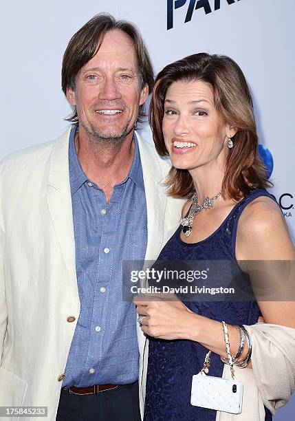 Actor Kevin Sorbo and wife actress Sam Jenkins attend the premiere of Relativity Media's "Paranoia" at the DGA Theater on August 8, 2013 in Los...