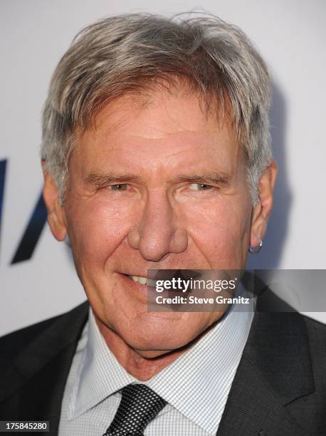 Harrison Ford arrives at the "Paranoia" - Los Angeles Premiere at DGA Theater on August 8, 2013 in Los Angeles, California.