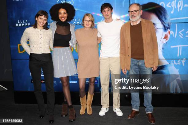 Ella Rumpf, Sonia Bonny, Anna Novion, Julien Frison and Jean-Pierre Darroussin attend the "Theoreme De Marguerite" premiere at Cinema UGC Cine Cite...