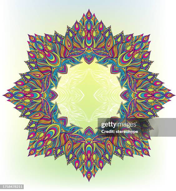 lotus star - om symbol stock illustrations