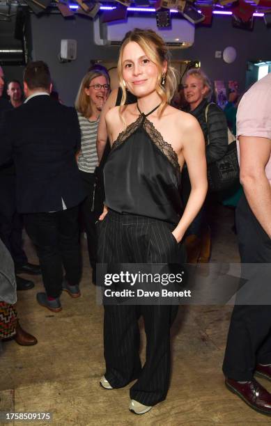 Yolanda Kettle attends the press night after party for "The Interview" at The Park Theatre on November 1, 2023 in London, England.