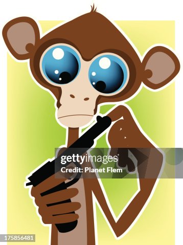 Monkey with gun Monkey with gun