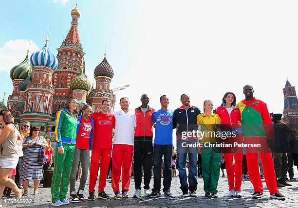 Athletes Fabiana Murer of Brazil, Allyson Felix of the USA, Yuriy Borzakovskiy of Russia, Koji Murofushi of Japan, Asbel Kiprop of Kenya, Ashton...