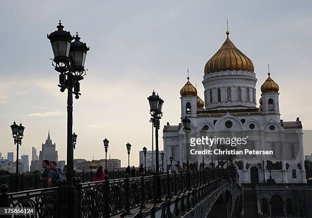General view of Cathedral of Christ the Saviour ahead of the 14th IAAF World Championships at on August 6, 2013 in Moscow, Russia.