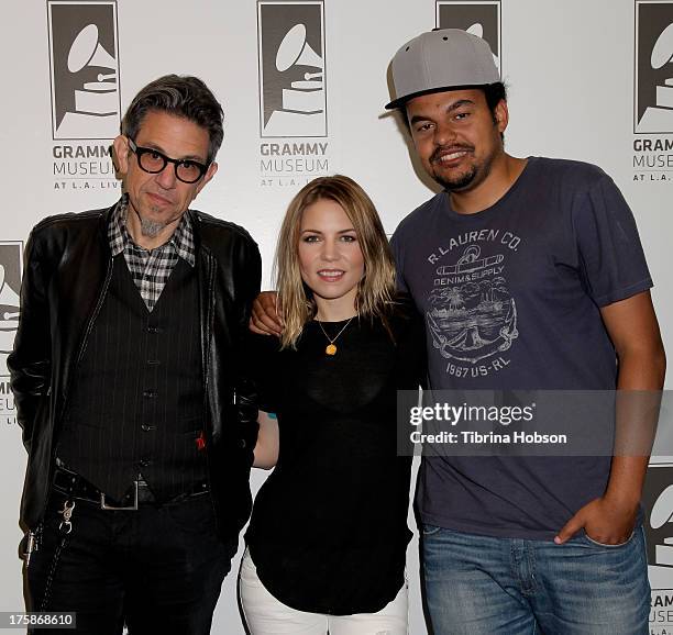 Vice President of The Grammy Foundation Scott Goldman, singer Skylar Grey and producer Alex da Kid attend the GRAMMY Museum, The Drop: Skylar Grey at...