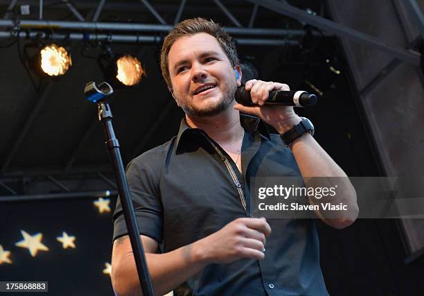 Mike Eli of Eli Young Band performs at "FOX & Friends" All American Concert Series outside of FOX Studios on August 9, 2013 in New York City.