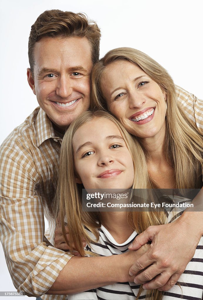Close up portrait of smiling family