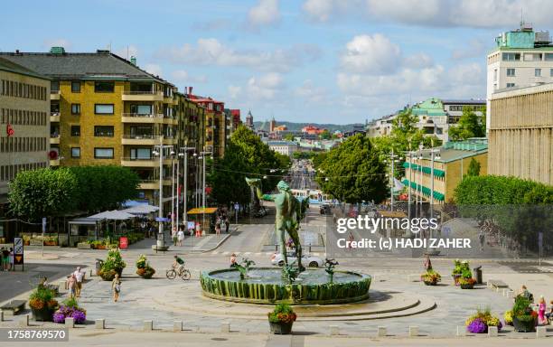 a summer view of gotaplatsen public square in gothenburg city in western sweden - göteborg stad bildbanksfoton och bilder