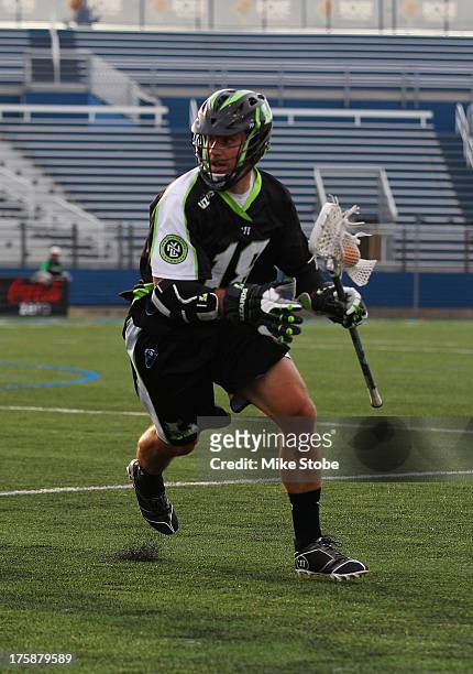 Stephen Peyser of the New York Lizards in action against the Rochester Rattlers at James M. Shuart Stadium on July 27, 2013 in Hempstead, New York....