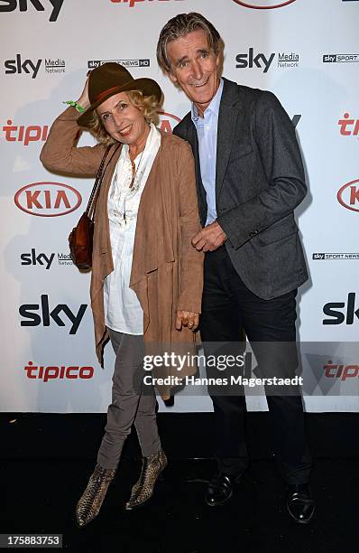 Actress Michaela May and her husband Bernd Schadewald attend the Sky Bundesliga Season Opening Party at Heart on August 9, 2013 in Munich, Germany.