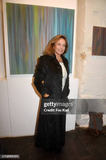 Eleonore De La Rochefoucauld attends Saida Meyer Sattarova preview at Galerie Visconti on October 26, 2023 in Paris, France.