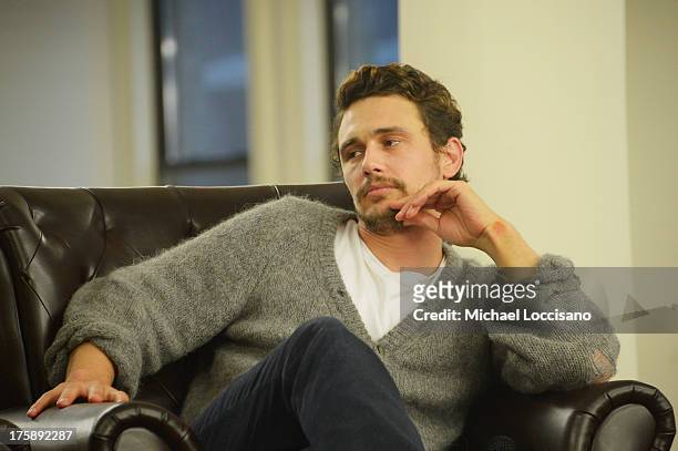 Actor James Franco promotes his new book "A California Childhood" at Strand Bookstore on August 9, 2013 in New York City.