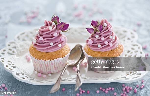 Rose Cupcakes High-Res Stock Photo