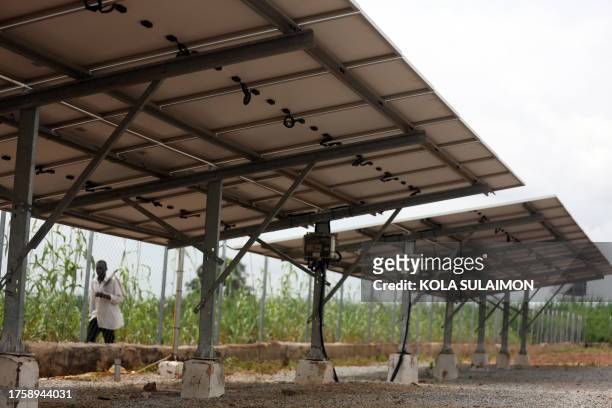 View of a hybrid minigrids station in Doma Town which is mainly powered by solar energy in Doma, Nassarawa State, Nigeria on October 16, 2023....