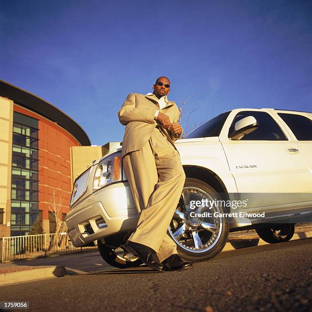 Portrait of Nene Hilario of the Denver Nuggets on January 16, 2003 in Denver, Colorado. NOTE TO USER: User expressly acknowledges and agrees that, by...