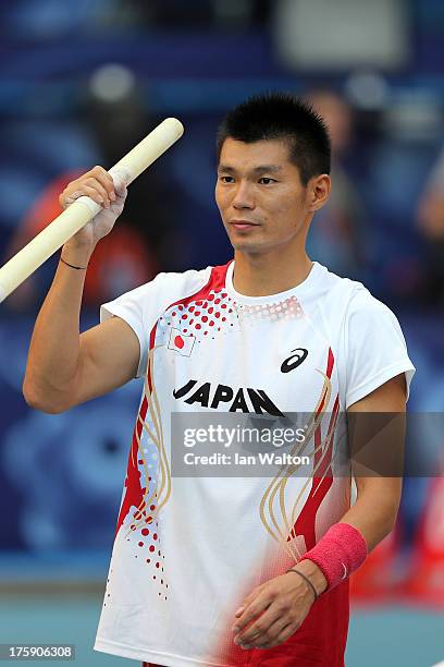 Daichi Sawano of Japan competes in the Men's Pole Vault qualification during Day One of the 14th IAAF World Athletics Championships Moscow 2013 at...