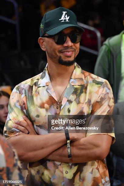 Mookie Betts attends a basketball game between the Los Angeles Lakers and the Phoenix Suns at Crypto.com Arena on October 26, 2023 in Los Angeles,...