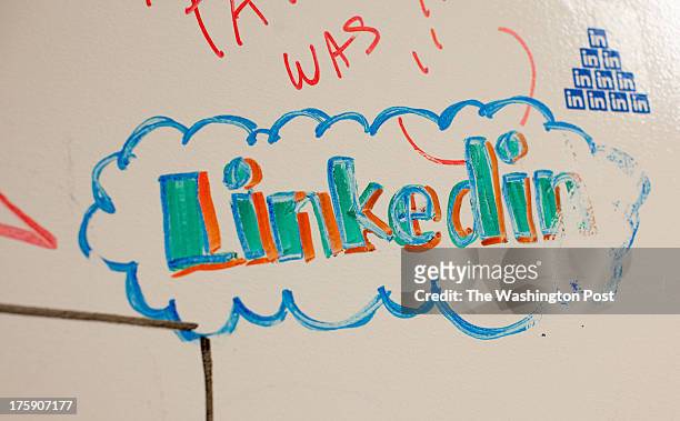 Sketch found on a board at the LinkedIn headquarters in Mountain View Thursday June 27, 2013.