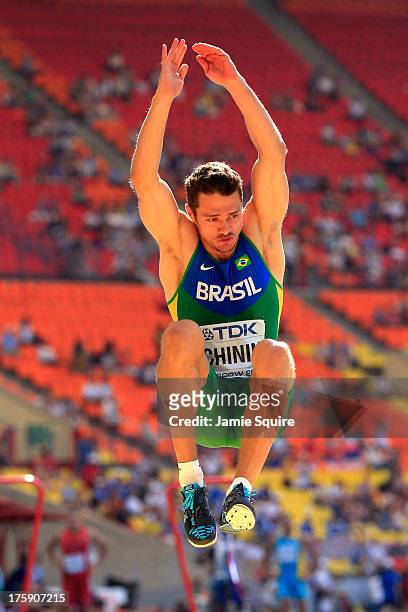 Carlos Chinin of Brazil competes in the Men's Decathlon Long Jump during Day One of the 14th IAAF World Athletics Championships Moscow 2013 at...