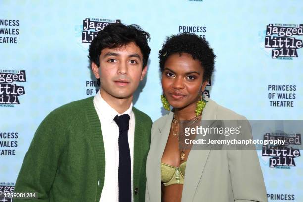 Rishi Golani and Teralin Jones attend the Toronto premiere of the North American tour of "Jagged Little Pill" at Princess of Wales Theatre on October...
