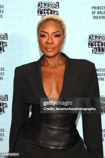 Jully Black attends the Toronto premiere of the North American tour of "Jagged Little Pill" at Princess of Wales Theatre on October 26, 2023 in...