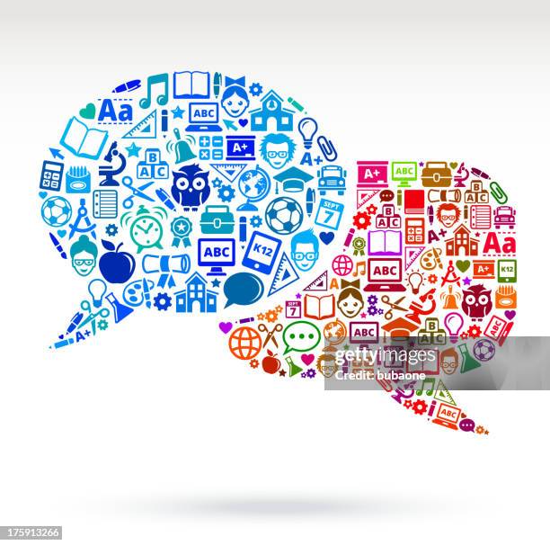 education and school and education two connected speech bubbles - letter b heart stock illustrations