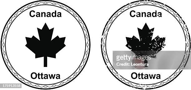 canadian passport stamp - canada passport stock illustrations