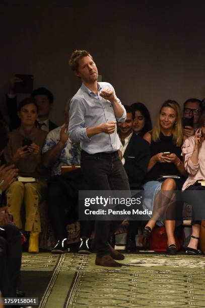 Christopher Bailey on the catwalk