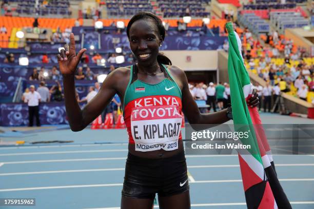 Edna Ngeringwony Kiplagat of Kenya wins gold in the Women's Marathon during Day One of the 14th IAAF World Athletics Championships Moscow 2013 at...