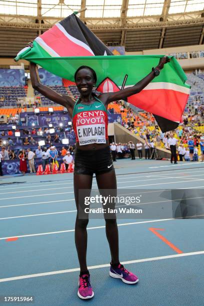 Edna Ngeringwony Kiplagat of Kenya wins gold in the Women's Marathon during Day One of the 14th IAAF World Athletics Championships Moscow 2013 at...