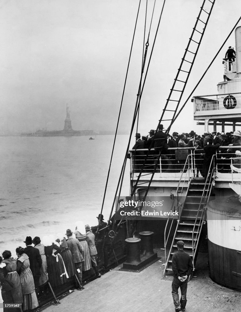 Immigrants Approaching Statue of Liberty