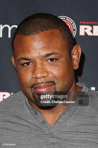 Bellator fighter Emanuel Newton arrives at Bamma USA presents Badbeat 10 at Commerce Casino on August 9, 2013 in City of Commerce, California.