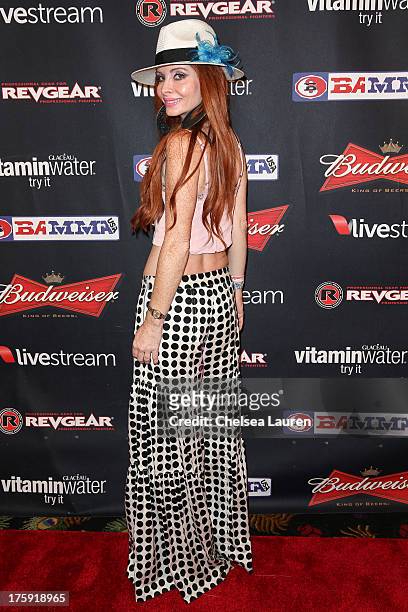 Actress Phoebe Price arrives at Bamma USA presents Badbeat 10 at Commerce Casino on August 9, 2013 in City of Commerce, California.