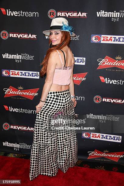 Actress Phoebe Price arrives at Bamma USA presents Badbeat 10 at Commerce Casino on August 9, 2013 in City of Commerce, California.